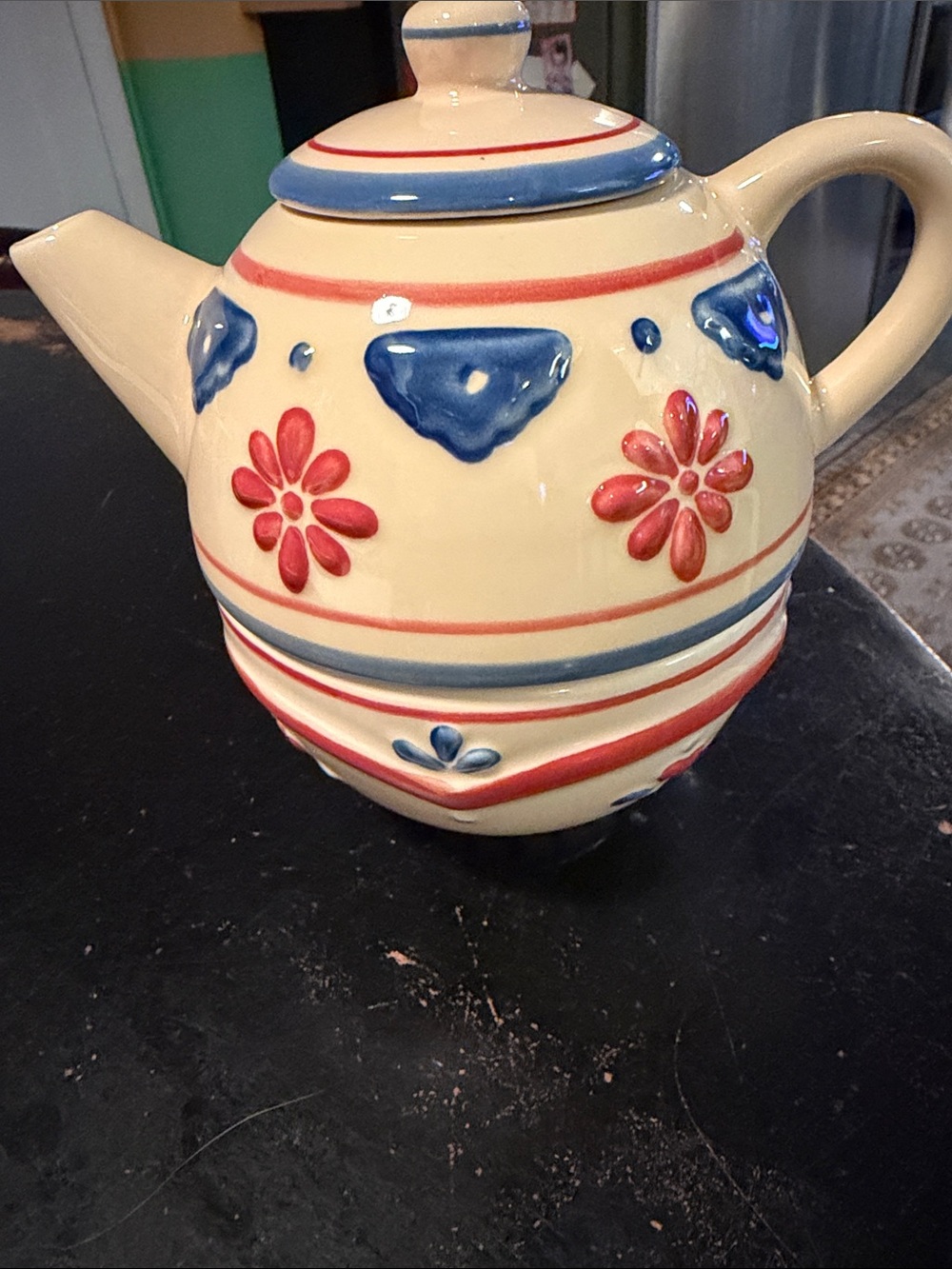 Susan Winget Certified International Tea for One Teapot Cup Floral Set